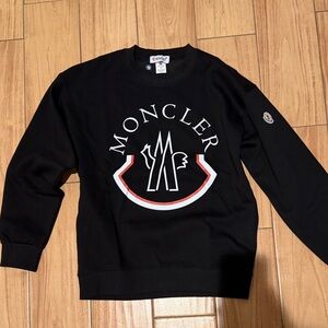 Moncler Black Crewneck Sweater with Logo